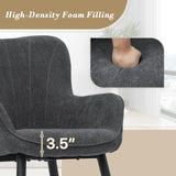 Athena Collection Wingback Accent Chair for Living Room, Upholstered Arm Reading Chair for Adults, Cozy Linen Fabric Armchair with Metal Legs for Bedroom, Makeup, Office, Grey Athena Collection