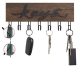 Mkono Key Holder for Wall Decorative with 7 Hooks, Wall Mounted Keys Hanger Organizer Rustic Wood Hanging Key Hooks Home Decor Farmhouse Key Rack for Entryway, Hallway, Office Mkono