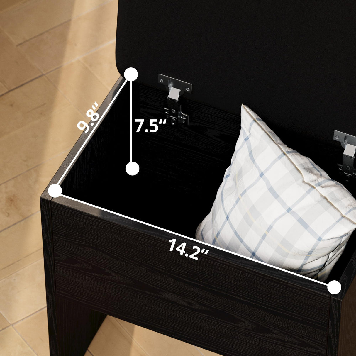 LIKIMIO Small Makeup Vanity Desk with Mirror and Lights, Vanity Table Set with Storage Drawer, Chair and Three Shelves, Bedroom, Black LIKIMIO