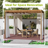 Rovibek 44 PCS Interlocking Deck Tiles, 12" X 12" Plastic Deck Tiles Outdoor Waterproof, All Weather Patio Tiles for Balcony Backyard Poolside Porch, Pavers for Outside Walkway, Stone Brown Rovibek