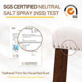 Larksperal 26" Counter Height Bar Stools - Modern Backless Kitchen Island Saddle Barstools Chairs with Footrest, Solid Wood Legs & Nailhead Trim Linen Fabric Cushion, Beige, Set of 4 Larksperal