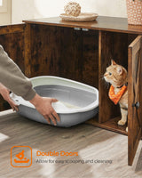 Feandrea Cat Litter Box Enclosure, Litter Box Furniture Hidden with Removable Divider, Indoor Cat House, End Table, 31.5 x 20.9 x 19.7 Inches, Rustic Brown UPCL002X01 Feandrea