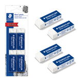 STAEDTLER Mars Plastic Vinyl Erasers (4-Pack), White Erasers for Clean & Precise Results - Latex-Free, Minimal Crumbling, Made in Germany STAEDTLER