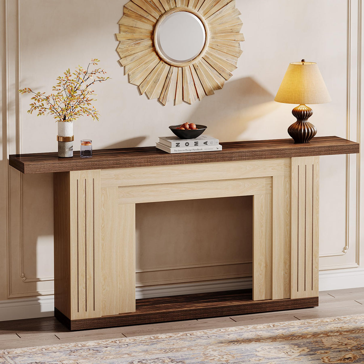 Tribesigns Unique Farmhouse Console Table, 71-Inch Wood Entryway Table with Robust Load-Bearing, Modern Sofa Table Entrance Foyer Accent Table for Living Room, Bedroom, and Hallway Tribesigns