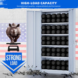 Superday Metal Storage Cabinet 71"×32"×16", Tall Storage Cabinet with 2 Doors and 4 Shelves, Large Metal Steel Utility Cabinet for Home Office, Garage, File Bathroom Pantry (Grey) Superday