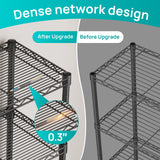 SINGAYE 6 Shelves Bathroom Organizers and Storage Shelf Wire Closet Metal Pantry Kitchen Small Garage Shelving Unit Laundry Room Organization Home Tall Rack Balck 10" D x 16" W x 60”H SINGAYE