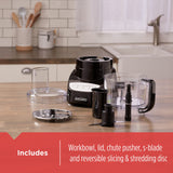 BLACK+DECKER Food Processor and Vegetable Chopper, Stainless Steel Blade, 8-Cup Capacity, 450W Power with Attachments to Grate, Shred, Slice, Mince, Grind, and Puree BLACK+DECKER