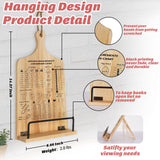 Funistree Kitchen Conversion Chart Cookbook Stand, Sturdy Wood Cook Book Holder, Recipe Cookbook Holder Stand with Kitchen Counters, Kitchen Baking Gifts for Women, Accessiores for Holding Cookbook Funistree