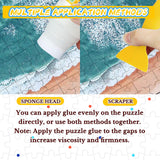 Puzzle Glue with New Sponge Head, Clear Water-Soluble Quick Dry Jigsaw Puzzle Glue, Suitable for 1000/3000/5000 Pieces of Paper and Wood Puzzle, 120ml*2 Bellisinno