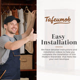 Tafeumob Solid Wood Armoire Wardrobe: Small Classic 2 Doors Solid Wood Bedroom Armoires with Hangingrod Clothes Cabinet Storage Cherry Red Finish 31.26" L x 19.69" W x 70.87" H Tafeumob