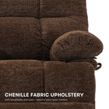 DYNOX 400 LBS Big & Tall Power Lift Recliner Chair for Elderly, Oversized Lay Flat Chair with Extended Footrest, Heat & Massage(9205L,Chenille,Brown) DYNOX