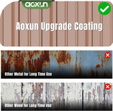 Aoxun 6'x4' Outdoor Metal Storage Shed with Lockable Door- Ideal for Tools, Garden Equipment & Bikes, Perfect for Patio Placement(Base Included/Brown) Aoxun