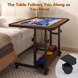 UPVERCY 1500 Piece Adjustable Puzzle Table with Legs and 6 Trays & Protective Cover, 34.8" x 26.7" Rolling Puzzle Board with Storage Shelf & Wheels - Jigsaw Puzzle Table, Wood Grain Finish - Walnut upvercy