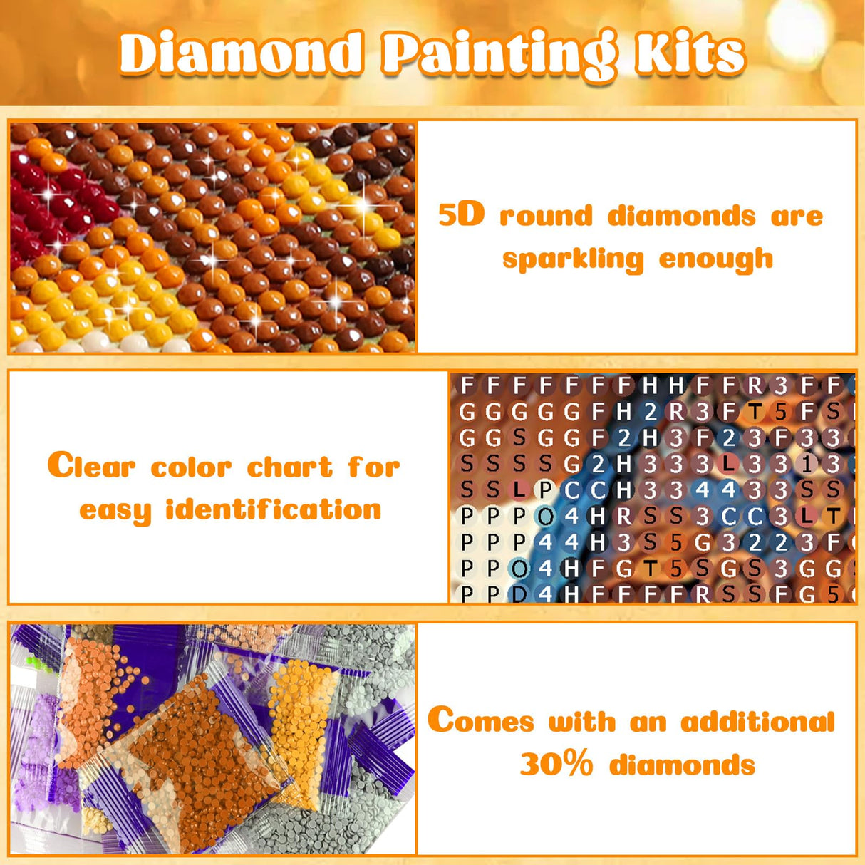 RICUVED Lion Diamond Painting Kits for Adults, Animal Diamond Art Kits for Adults DIY 5D Diamond Art Painting Full Drill Round Rhinestone Gem Art and Crafts for Home Wall Decor 12X16inch RICUVED
