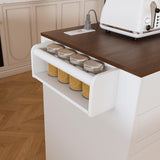 Ball & Cast 74.8" Kitchen Island with Extendable Dining Table & Power Outlet,Rolling Storage Cart on Wheels with 3 Drawers & 2 Door,Rolling Bar Table Cabinet for Dining Room,White Ball & Cast