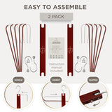 MORALVE Pants Hangers Space Saving - 2 Pack European Beechwood Scarf and Jean Hangers - Closet Organizer and Space Saver Pant Rack, Leggings Hanger, and Scarf Holder with 360° Swivel Hook MORALVE