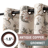 H.VERSAILTEX Blackout Curtains 108 Inch Length 2 Panels Set Floral Print Curtain Drapes for Living Room Thermal Insulated Grommet Window Curtains for Bedroom - Traditional Floral in Sage and Brown H.VERSAILTEX