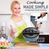 Moss & Stone 2.3 Quart Micro Pressure Cookware with Detachable Handle And One-Hand Operating Glass Lid, Pressure Canner Stovetop & Induction Cookware, Micro-Pressure Cooking Pot Nonstick Moss & Stone