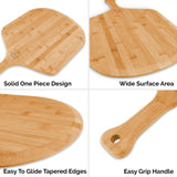 Zulay Kitchen Wooden Pizza Peel - Large 15" Pizza Paddle With Extra Long Handles - Authentic Natural Bamboo Easy Glide Edges & Handle For Baking - Large Wood Pizza Peel For Transferring & Serving Zulay Kitchen