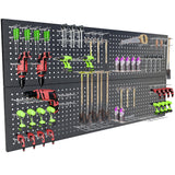 4 Pack Metal Pegboard Panels 24" x 12" Black Heavy Duty Steel Pegboard Wall Organizer, Garage Utility Tools Pegboard Storage System for Workbench, Shop, Shed Modular Peg Board Organizer Board Kit Chinrose