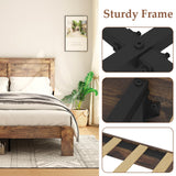 DWOYFO Wood Platform Bed Frame, Full Bed Frame with Headboard and Wood Slat Support, Easy Assembly, No Box Spring Needed, Noise-Free, Dark Brown DWOYFO