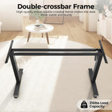 KORGOL Electric Standing Desk 63 x 24 Inches Adjustable Height Sit Stand Up Desk for Home Office Computer Workstation with 2 USB Ports 3 AC Power Outlets Memory Preset and Wheels,Brown KORGOL