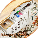 52 Inch Large Home Bar Unit with Foot Rail, 4-Tier Storage Bar Table with 3 Drawers, Farmhouse Wine Bar Cabinet with 9 Wine Rack & 2 Barn Doors, Home Bar Unit with Storage for Living Room, White 4ever2buy