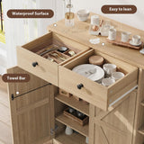 GarveeHome Shoe Storage Cabinet with Doors and Drawers, 42'' Tall Modern Shoe Cabinet with 3 Adjustable Shelves and Stable Base, 4-Tier Shoes Rack Organizer Cabinet for Entryway, Front Door, Natural GarveeHome