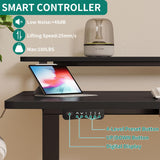 YITAHOME Electric Standing Desk with Drawer, 55" Standing Desk Adjustable Height Sit Stand Up Desk with Power Outlets & LED Lights, Home Office Desk with Memory Preset, Black YITAHOME