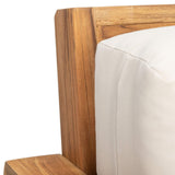 SAFAVIEH CPT1010A Couture Curacao Brazilian Teak Outdoor 3-Seat Patio Sofa, Natural/White SAFAVIEH