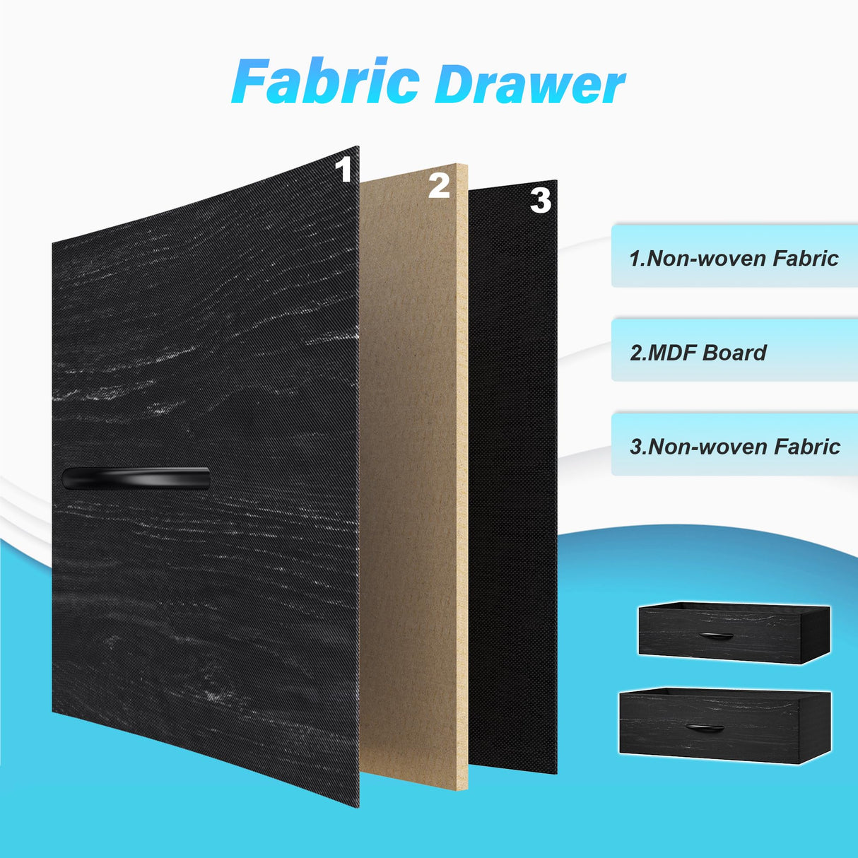 EnHomee Fits 75" TV Stand Dresser for 65 70 75 Inch TV 63"W Dresser TV Stand for Bedroom with LED Lights & Power Outlets & 12 Drawers Black Dresser for Bedroom Long Fabric Dresser Entertainment Center EnHomee