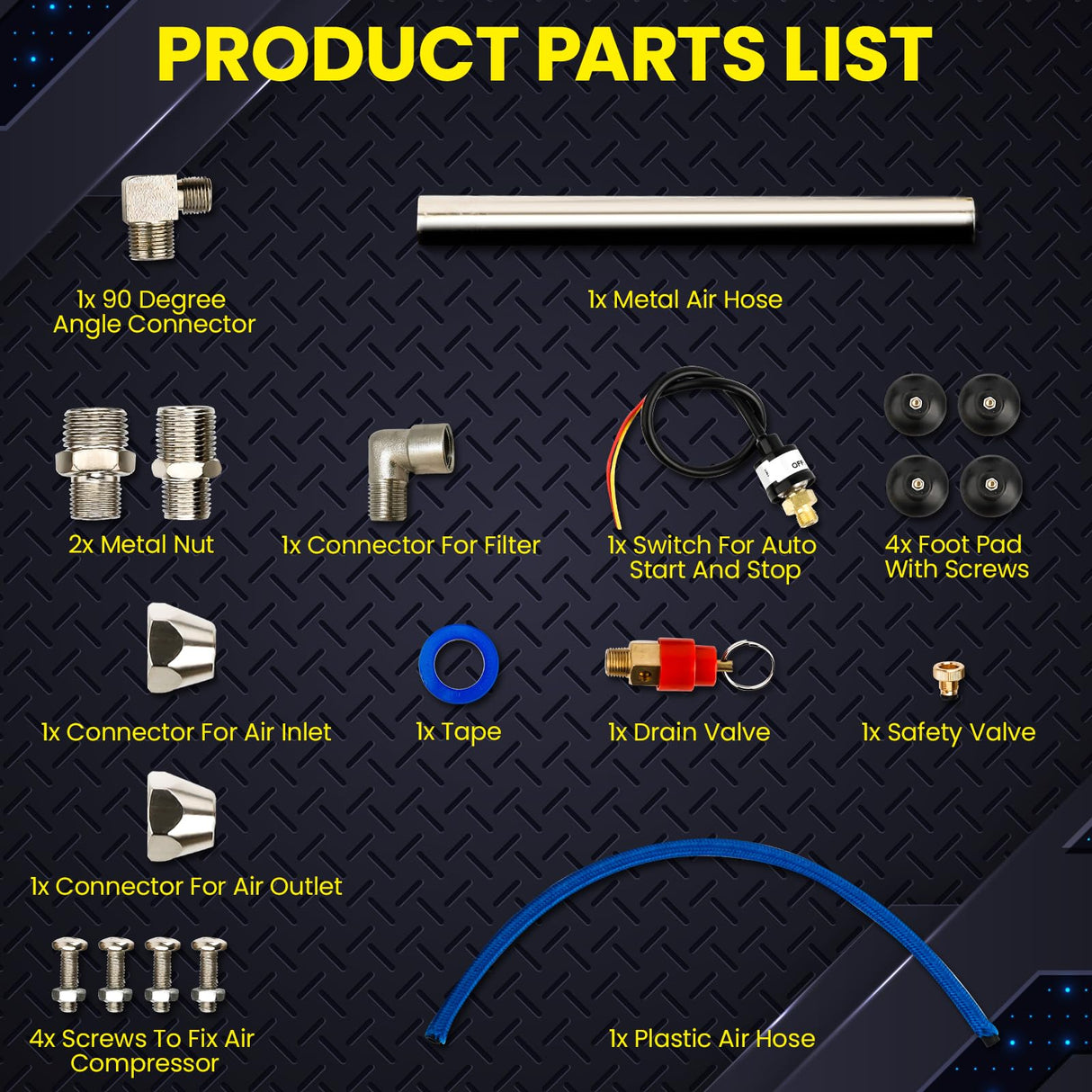 OPHIR 3L Air Tank Kit with Adapters Tube for DIY Airbrush Compressor, Black Air Tank Conversion Kit for Hobby Model Air Compressor Storage Tank OPHIR