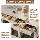 Large Dog Furniture Crate, 47 Inch Furniture Style Dog Crate with Removable Divier for Large/Medium/Small Dogs，Grey Garvee