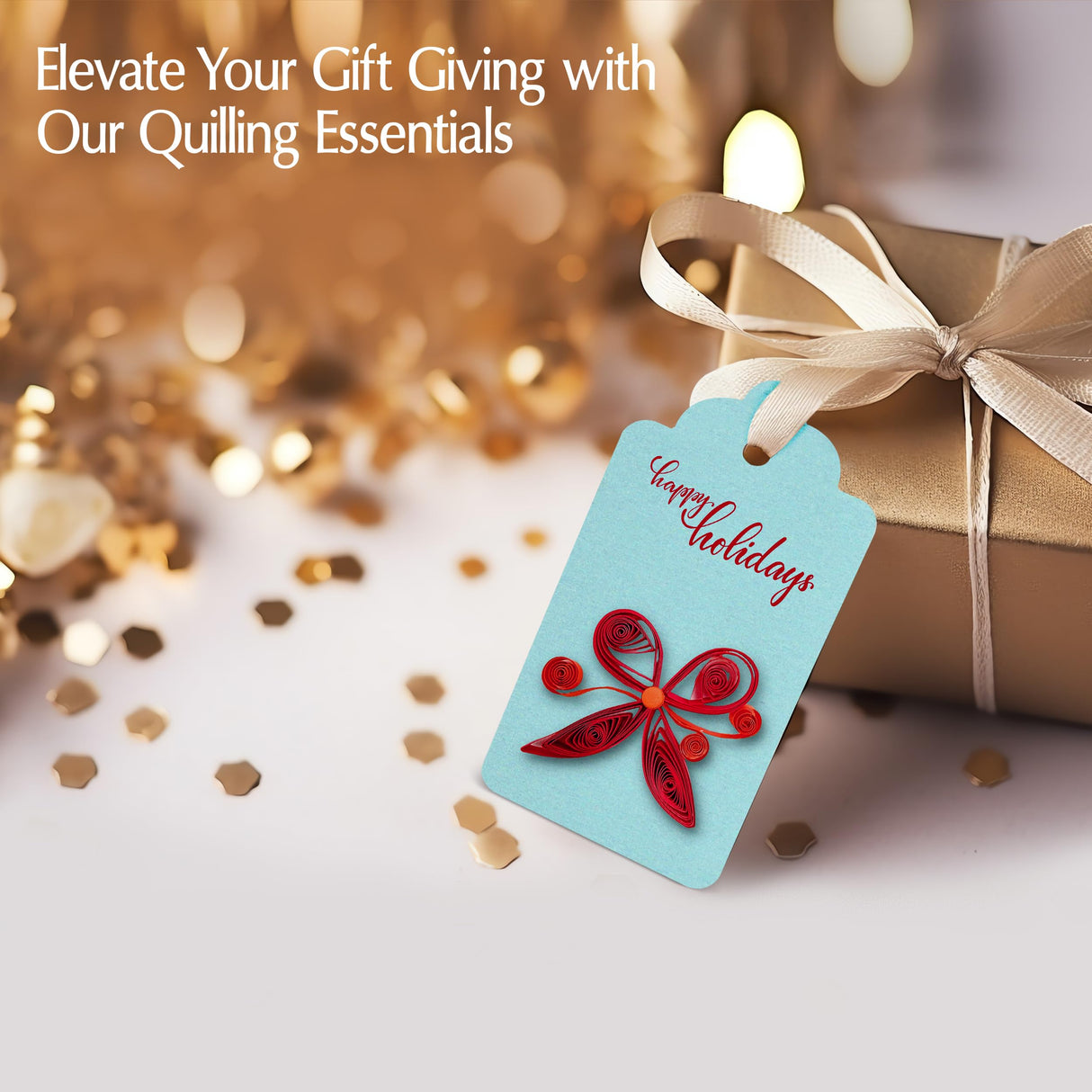 MY CREATIVE CAMP® Beginner's Greeting Cards Quilling Kit, DIY Greeting Card Making Kits for Kids & Adults, Paper Quilling Kit for Beginners, Quilling Card Kit & Gift Tag, 14 Projects with Instructions MY CREATIVE CAMP