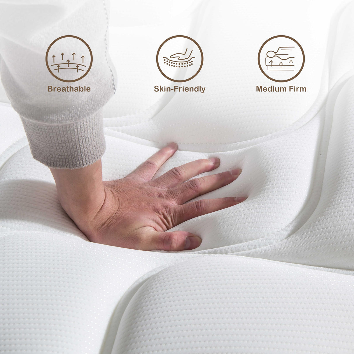 Deegari King Mattress,14 Inch King Size Mattress in a Box,Gel Memory Foam and Innerspring Hybrid Mattresses with Individual Pocket Spring for Motion Isolation,Medium Firm Feel,CertiPUR-US Deegari