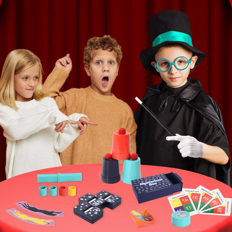 Nicella Magic Kit - 200+Magic Tricks for Kids Age 6-8, Magic Set with Manual and Video for Beginners and Kids, Christmas Halloween Birthday Gifts Toys for Ages 6 7 8 9 10 11 12 Years Old Boys Girls Nicella