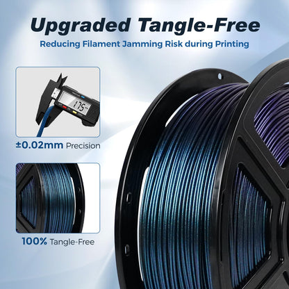 FLASHFORGE Rapid PLA Filament 1.75mm +/- 0.02mm Burnt Titanium, Max 500mm/s High Speed Printing, 3D Printer Filament 1kg(2.2lbs), Changing Colors with Light, Perfectly Hide The Layer Line - WoodArtSupply