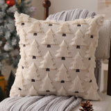 Allorry Christmas Pillow Covers 18x18 inch Set of 2 Xmas Decorations Soft Plush Faux Fur Wool Beige Christmas Tree Throw Pillow Cases Winter Holiday Decor for Sofa Living Room PT-002C18 Allorry