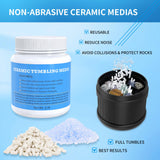 Rock Tumbler Grit and Polish Refill Kit - 10 Pounds. Ultimate Value Pack with Ceramic & Plastic Pellets, Polish Up to 70 lbs. of Rocks, 4-Step Tumbling Media Kit, Compatible with All Rock Tumblers KomeStone