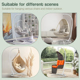 Hammock Stand Only Max 300lbs Hammock Chair Stand Only Heavy Duty Hanging Chair Stand Only 360 Degree Rotation C Stand Frame for Egg Chair Indoor Outdoor Porch Swing, White YEEFY