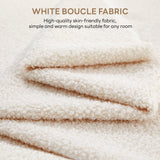 LIKIMIO Full Bed Frame with USB Ports, Upholstered Bed Frames with Headboard, Cloud Bed Frame No Box Spring Needed, Cream White LIKIMIO