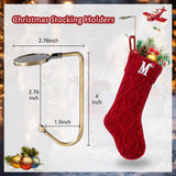 VRFASHION Christmas Stockings with Initials, Letter A Embroidered Xmas Stockings, 18" Large Monogram Knitted Xmas Stocking, Christmas Party Fireplace Family Hanging Stocking Decorations(1 Pack, Red) VRFASHION