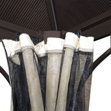 Outsunny 10' x 10' Hardtop Gazebo Canopy with Polycarbonate Roof, Aluminum Frame, Permanent Pavilion Outdoor Gazebo with Netting, for Patio, Garden, Backyard, Deck, Lawn, Beige Outsunny