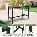 ONLYCTR Outdoor Bar Table, Patio Counter Height Bar Table, 47" Rectangle Bar Table for Patio, Garden, Yard, Balcony, Poolside (Black, 47'') ONLYCTR