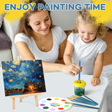 ESRICH 26PCS Professional Painting Set with 2 Wood Easel (11.8in), 20 Paint Brushes, 2 Canvas, 2 Plate, Easel Set, Painting Supplies Kit for Kids, Adults, Artists and Beginners, to Painting Party ESRICH