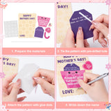 Haooryx Mother's Day Craft Kits for Kids - 45 Sets DIY Tea Cup of Love Greeting Card Making Kits Make Your Own Mother’s Day Party Favor Gift Cards School Art Project Fun Classroom Home Activity Supply Haooryx