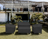 MaWGcowerd Patio Furniture Cover-420D Oxford Cloth Sofa Table Chair Waterproof Cover, 4 Piece Set of Outdoor Garden Patio Furniture Waterproof Dustproof Sunscreen Cover MaWGcowerd