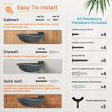 JUNSPOW Cat Hammock Wall Mounted, Foldable & Stable Cat Beds- Breathable Cat Wall Shelves for Sleeping, Playing, Climbing, and Lounging - Maximum Hold Up to 30lb (Gray) JUNSPOW