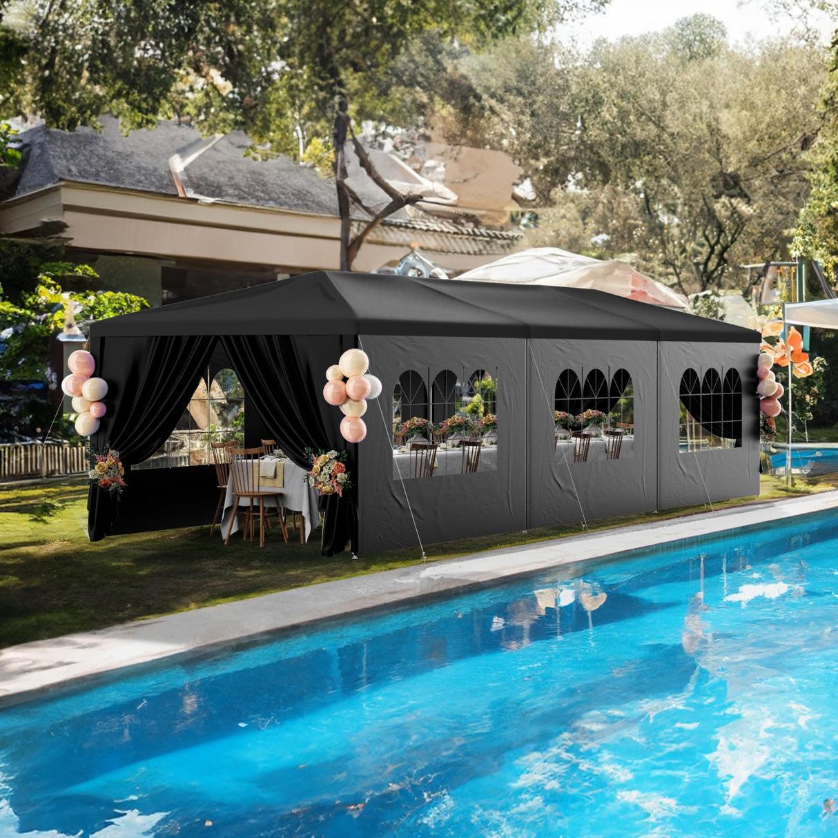 Party Tent 10x30 Outdoor Wedding Tents for Parties, Heavy Duty Event Tents Canopy for Parties Gazebo Shelter with 8 Removable Sidewalls Waterproof Party Wedding BBQ Events Tent for Parties susici