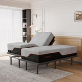 ESHINE 3100 Series Adjustable Bed Frame with 14 inch Ultra-Plush Black Mattress - Split King ESHINE